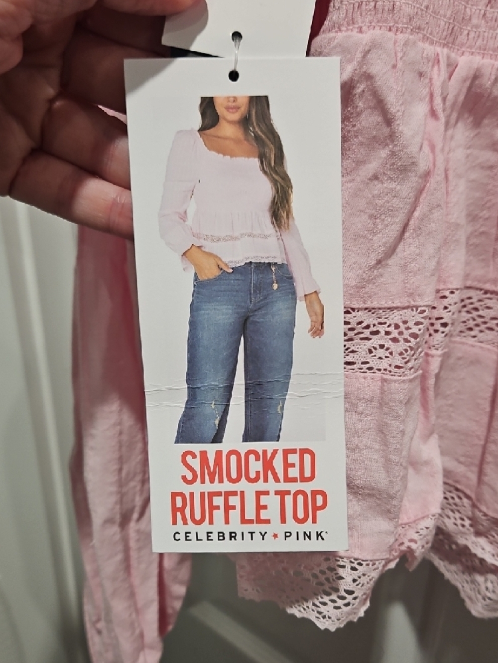 Celebrity Pink - Pink Smocked Ruffle Blouse - Picture 10 of 10